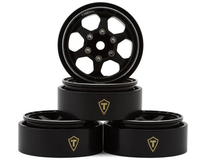 Treal Hobby Type D 1.0" Concave 6-Spoke Beadlock Wheels (Black) (4) Treal