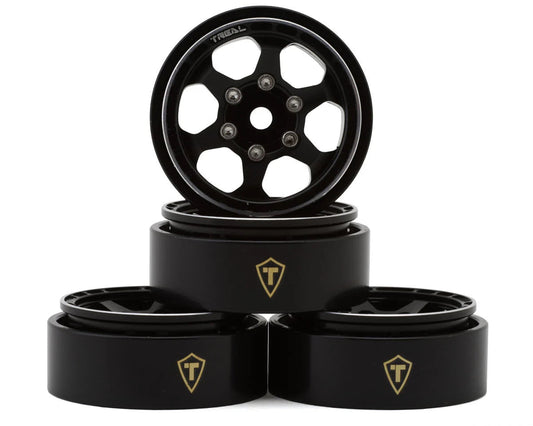 Treal Hobby Type D 1.0" Concave 6-Spoke Beadlock Wheels (Black) (4) Treal