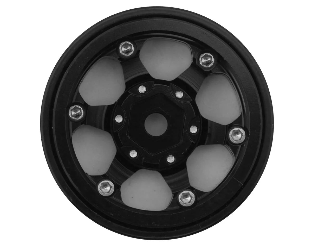 Treal Hobby Type D 1.0" Concave 6-Spoke Beadlock Wheels (Black) (4) Treal