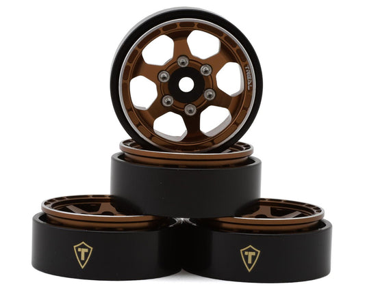 Treal Hobby Type D 1.0" Concave 6-Spok Beadlock Wheels (Bronze) (4) (21.2g)