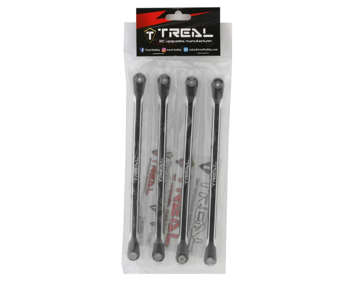 Treal Hobby SCX6 Aluminum Lower Links Set (Black) (Std Length) (4) Treal