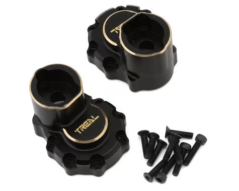 Treal Hobby Brass Rear Inner Portal Housing Covers for Traxxas TRX-4 (Black) (2) (42.75g) Treal