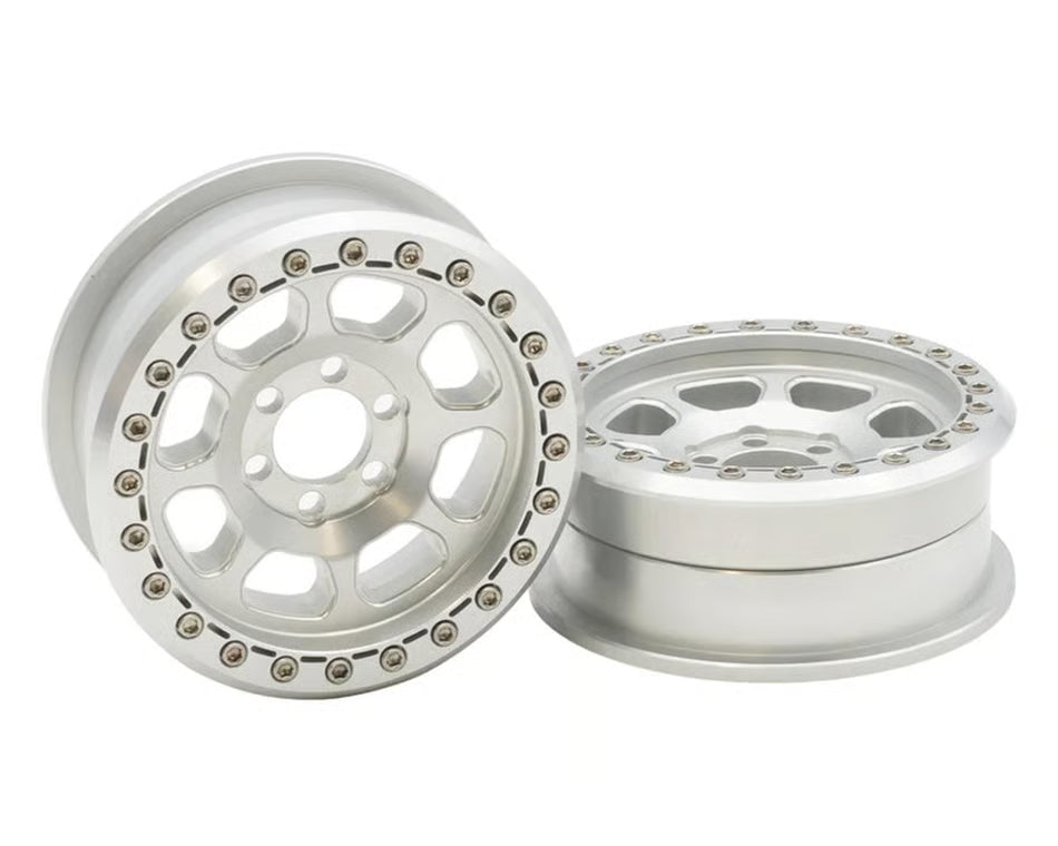 Vanquish Products 2.2" Battle Born Delta CNC Aluminum Crawler Beadlock Wheels (Clear) (2) Vanquish
