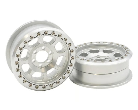 Vanquish Products 2.2" Battle Born Delta CNC Aluminum Crawler Beadlock Wheels (Clear) (2) Vanquish