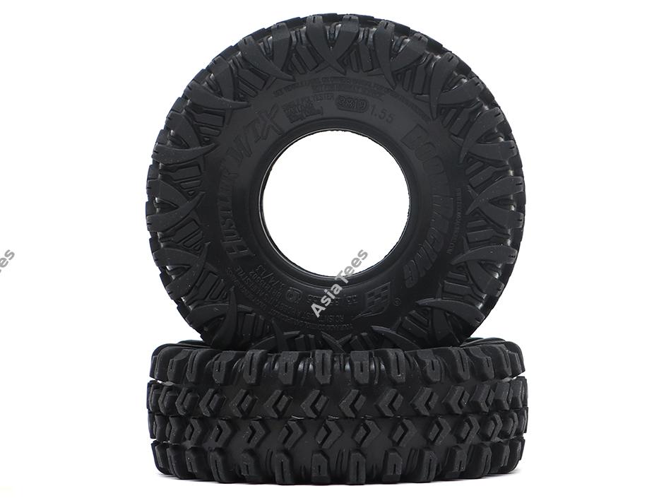 Boom Racing HUSTLER M/T Xtreme 1.55" BABY Rock Crawling Tires 3.74x1.3 SNAIL SLIME™ Compound W/ Open Cell Foams (Ultra Soft)