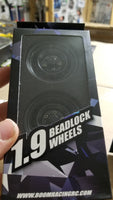 1.9 Narrow 21mm Badass Classic 16-Hole Steelie & CNC Aluminum Beadlock Wheels w/ Center Hubs (Front) Black