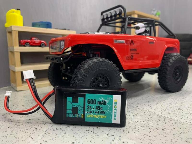 Helios RC: 2S 600 MAH 45C LIPO 1/24th scale battery