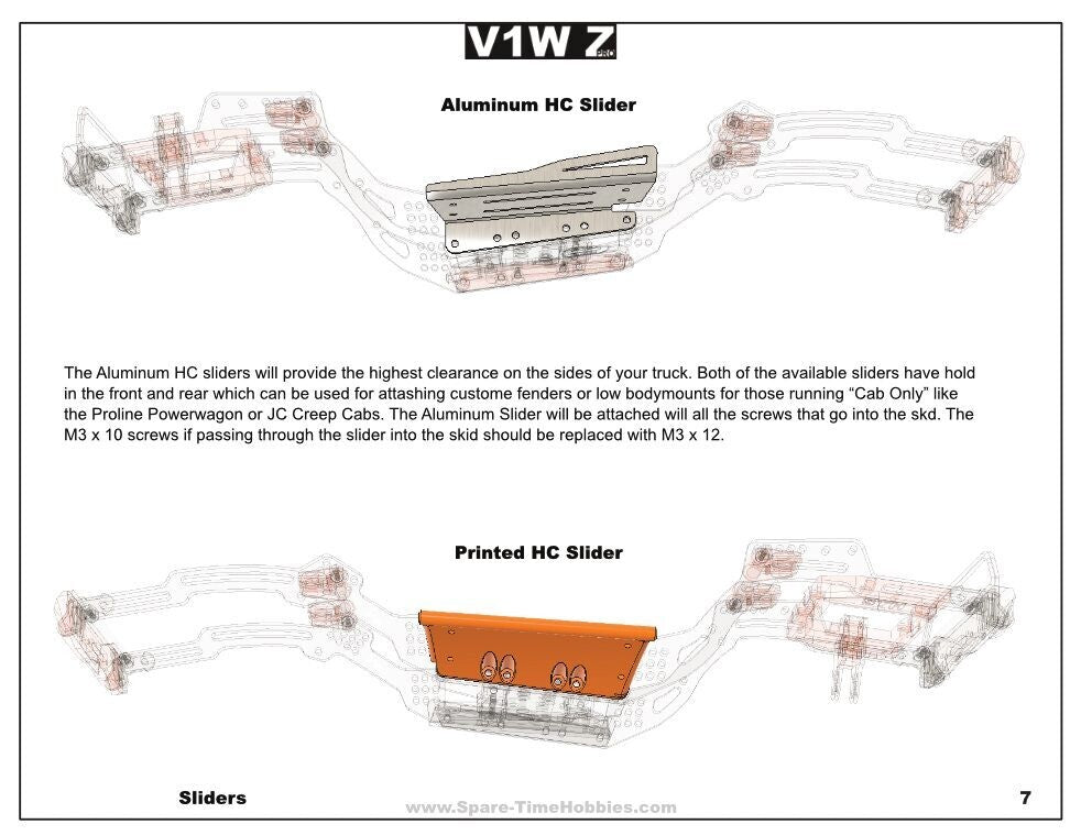 V1W Z-Pro: HC Sliders Aluminum