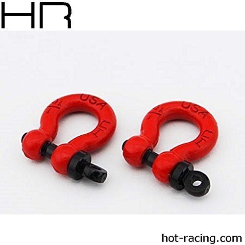 Scale 1/10 scale look Red Tow shackles from hot racing (2)