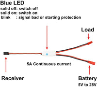 Elechawk 2 position LED light switch - 5 amp