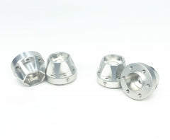 Treal 15mm Hex Hubs Wheel Adaptor 6 Bolts Different Offset Aluminum 7075 for 1:10 Crawler -Silver