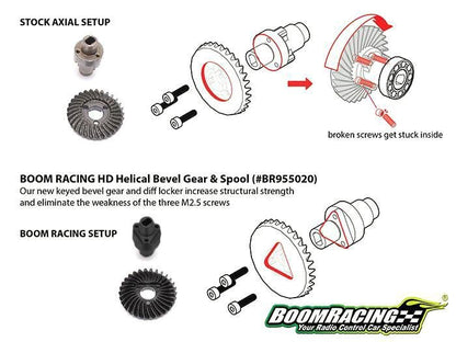 Heavy Duty Keyed Bevel Helical Gear 30/8T + Differential Locker Spool Set For AR44 Axle [RECON G6 The Fix Certified]