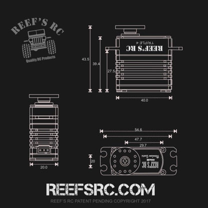 REEF’S Triple4 - 444HD High Torque High Speed HV Waterproof Servo V2 0.10/444 @ 7.4V