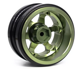 TREAL SCX6 Wheels 2.9'' Beadlock Wheels (2) CNC Machined SCX6 Upgrades Parts for Axial SCX6-Type A - Green