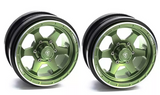 TREAL SCX6 Wheels 2.9'' Beadlock Wheels (2) CNC Machined SCX6 Upgrades Parts for Axial SCX6-Type A - Green