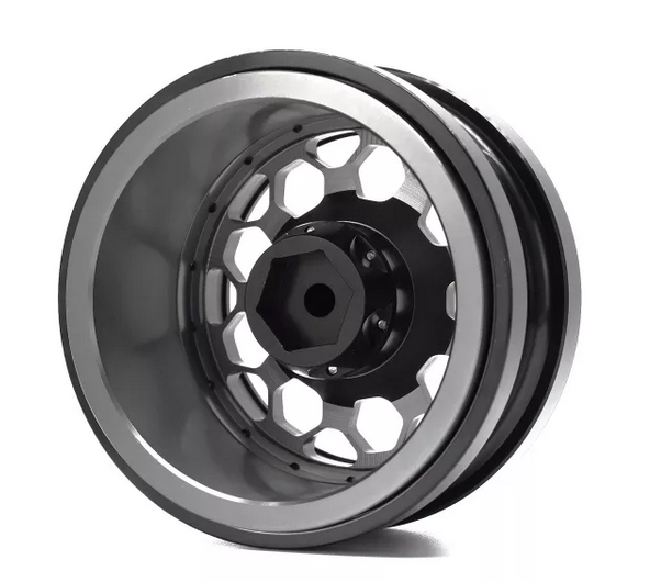TREAL SCX6 Wheels 2.9'' Beadlock Wheels (2) CNC Machined SCX6 Upgrades Parts for Axial SCX6 -Type B - Titanium