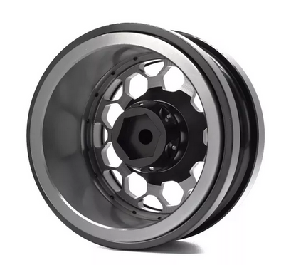 TREAL SCX6 Wheels 2.9'' Beadlock Wheels (2) CNC Machined SCX6 Upgrades Parts for Axial SCX6 -Type B - Titanium