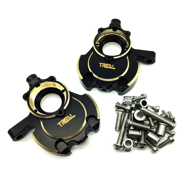 Treal Brass Inner Front Portal Housing Knuckles for Redcat Gen8-Black