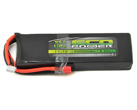 EcoPower "Electron" 3S LiPo 25C Battery (11.1V/5000mAh) w/T-Style Connector