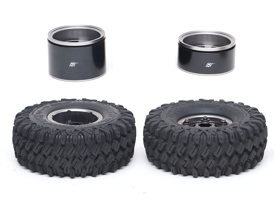 Boom Racing Extra Wide TE37XD KRAIT™ 1.9 Deep Dish Aluminum Beadlock Wheels w/ XT606 Hub (2) Gun Metal