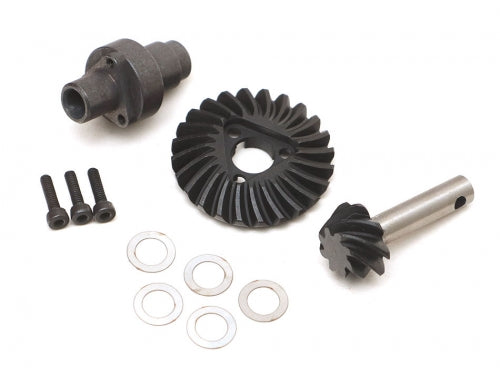 Boom Racing Heavy Duty Keyed Bevel Helical Overdrive Gear 24/8T + Differential Locker Set for BRX70/BRX80/BRX90 PHAT & AR44/AR45 Axles