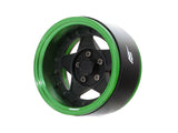 Boom Racing ProBuild™ 1.9" RTS Adjustable Offset Aluminum Beadlock Wheels (2) Green/Matte Black