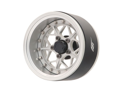 Boom Racing ProBuild™ 1.9" LGB Adjustable Offset Aluminum Beadlock Wheels (2) Flat Silver