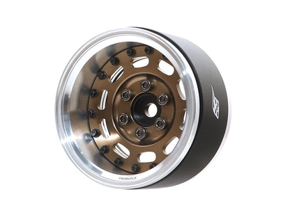 Boom Racing ProBuild™ 1.9" MAG-10 Adjustable Offset Aluminum Beadlock Wheels (2) Raw Silver/Bronze