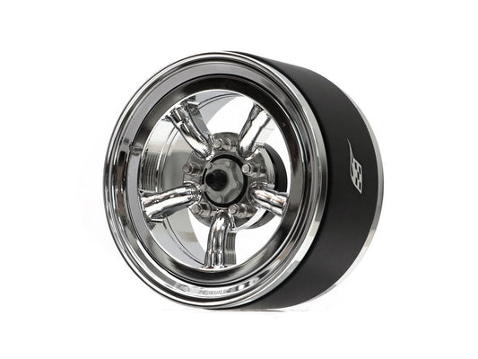 Boom Racing ProBuild™ 1.9" M5 Adjustable Offset Aluminum Beadlock Wheels (2) Chrome/Chrome