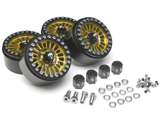 Boom Racing Venomous KRAIT™ 1.9 Aluminum Beadlock Wheels with 8mm Wideners (4) [Recon G6 Certified] Gold