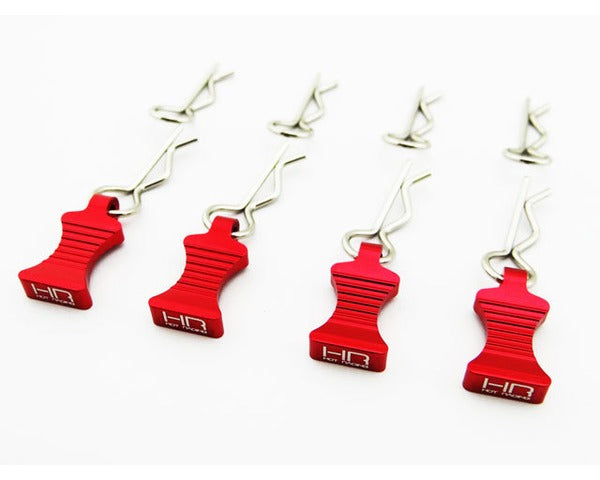 1/10 Red Aluminum EZ Pulls (4pcs), Body Clips (8pcs)