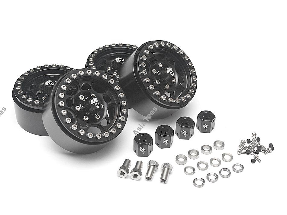 Boom Racing Sandstorm KRAIT™ 1.9 Aluminum Beadlock Wheels with 8mm Wideners (4) [Recon G6 Certified] Black