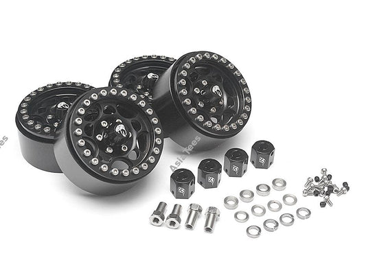 Boom Racing Sandstorm KRAIT™ 1.9 Aluminum Beadlock Wheels with 8mm Wideners (4) [Recon G6 Certified] Black