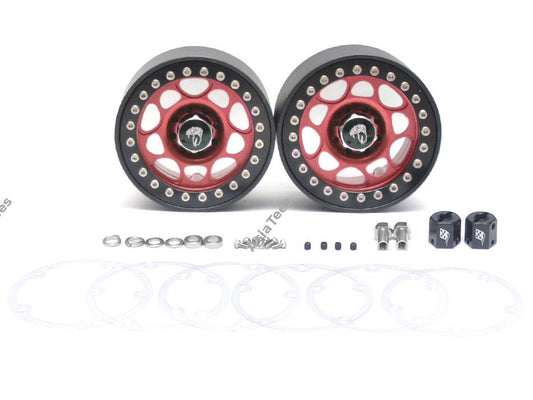 Boom Racing Sandstorm KRAIT™ 2.2 Aluminum Beadlock Wheels With 8mm Wideners (2) Red