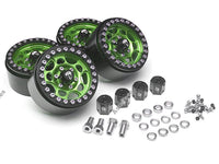 Boom Racing Sandstorm KRAIT™ 1.9 Aluminum Beadlock Wheels with 8mm Wideners (4) [Recon G6 Certified] Green