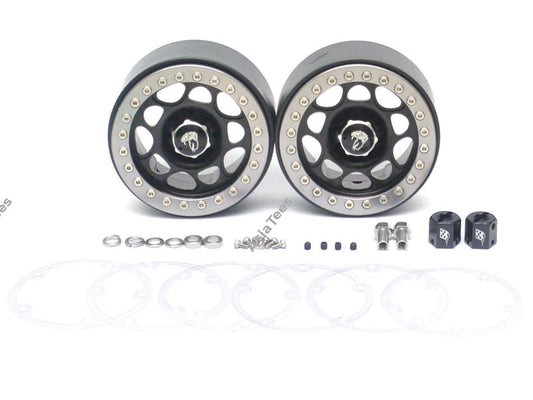 Boom Racing Sandstorm KRAIT™ 2.2 Aluminum Beadlock Wheels With 8mm Wideners (2) Black