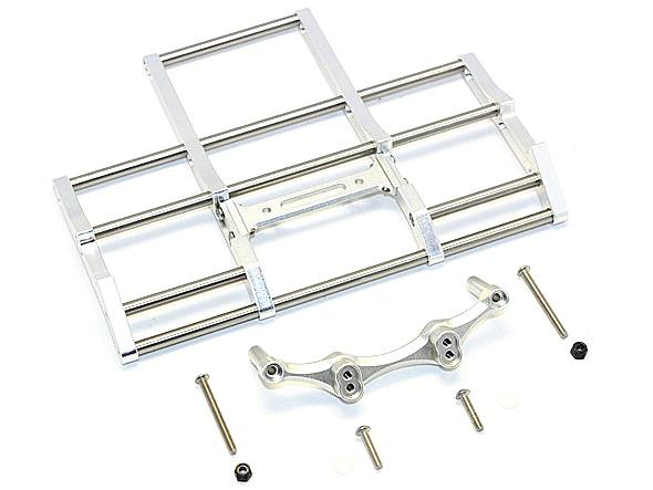 GPM Racing Aluminium Front Bumper With Stainless Steel Screws For Tractor Truck Mercedesenz 56348 - 1Set Silver for Tamiya 1/14 Truck (1838LS)