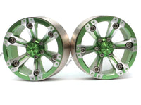 Boom Racing CHROMA™ 1.9 High Mass Beadlock Aluminum Wheels Spoke-6 (2) Style A Green [RECON G6 The Fix Certified]