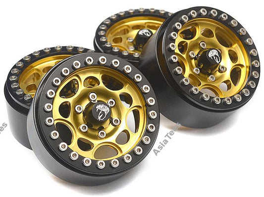 Boom Racing Sandstorm KRAIT™ 1.9 Aluminum Beadlock Wheels with 8mm Wideners (4) [Recon G6 Certified] Gold