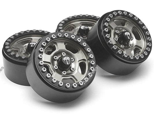 Boom Racing Golem KRAIT™ 1.9 Aluminum Beadlock Wheels with 8mm Wideners (4) [Recon G6 Certified] Gun Metal