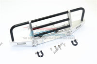 GPM Racing Aluminium Adjustable Front Brushguard Bumper - 7Pcs Set Silver for Axial SCX10 II