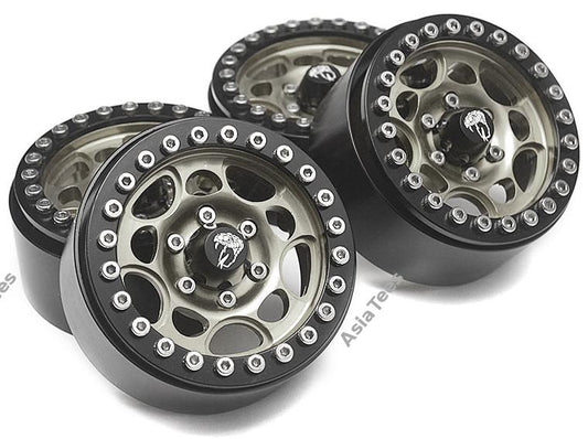 Boom Racing Sandstorm KRAIT™ 1.9 Aluminum Beadlock Wheels with 8mm Wideners (4) [Recon G6 Certified] Gun Metal