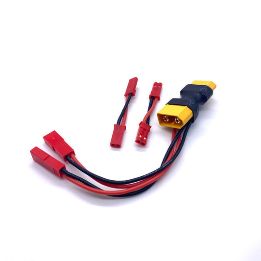 XT60 passthru Dual JST Connector w/ 2 Male-Male Adaptors