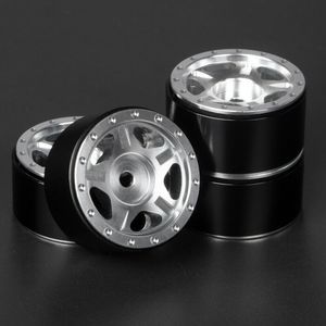 Power Hobby: 1.0" Axial SCX24 C10 Jeep Deadbolt Aluminum Beadlock Wheels, Silver