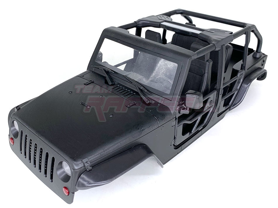 Team Raffee Co. Jeep Rubicon Hard Body w/ Full Tube Doors & Open-Top for 1/10 Crawler 313mm