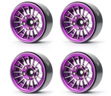 TREAL 1.9" Beadlock Wheels (4) Multi Spoke Rim Crawler Wheels for 1/10 SCX10 III TRX-4 RC Trucks-Type J - Purple