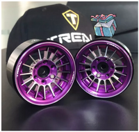 TREAL 1.9" Beadlock Wheels (4) Multi Spoke Rim Crawler Wheels for 1/10 SCX10 III TRX-4 RC Trucks-Type J - Purple