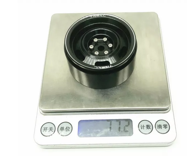 Treal Metal 1.9 Beadlock Wheel Rims 4pcs Vintage Design Wheel Hub for Wagon Wheel 1:10 RC Crawler -Type G - BLACK