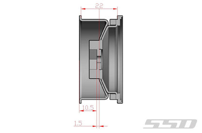 SSD RC 1.9" STEEL D HOLE WHEELS (2)